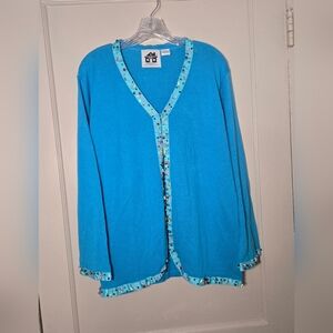 Vintage Storybook Knits Blue Sweater with beads